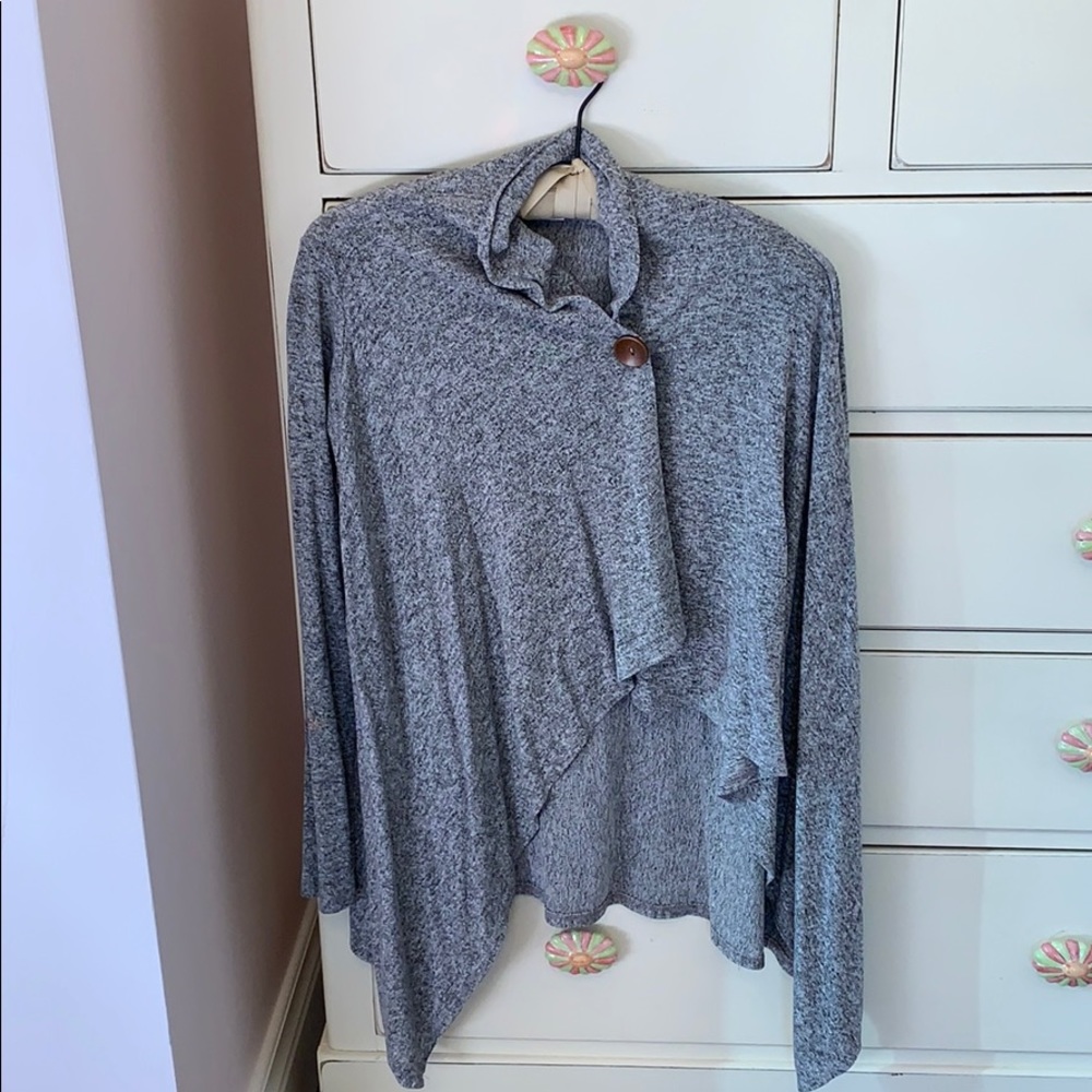 Grey one button cardigan